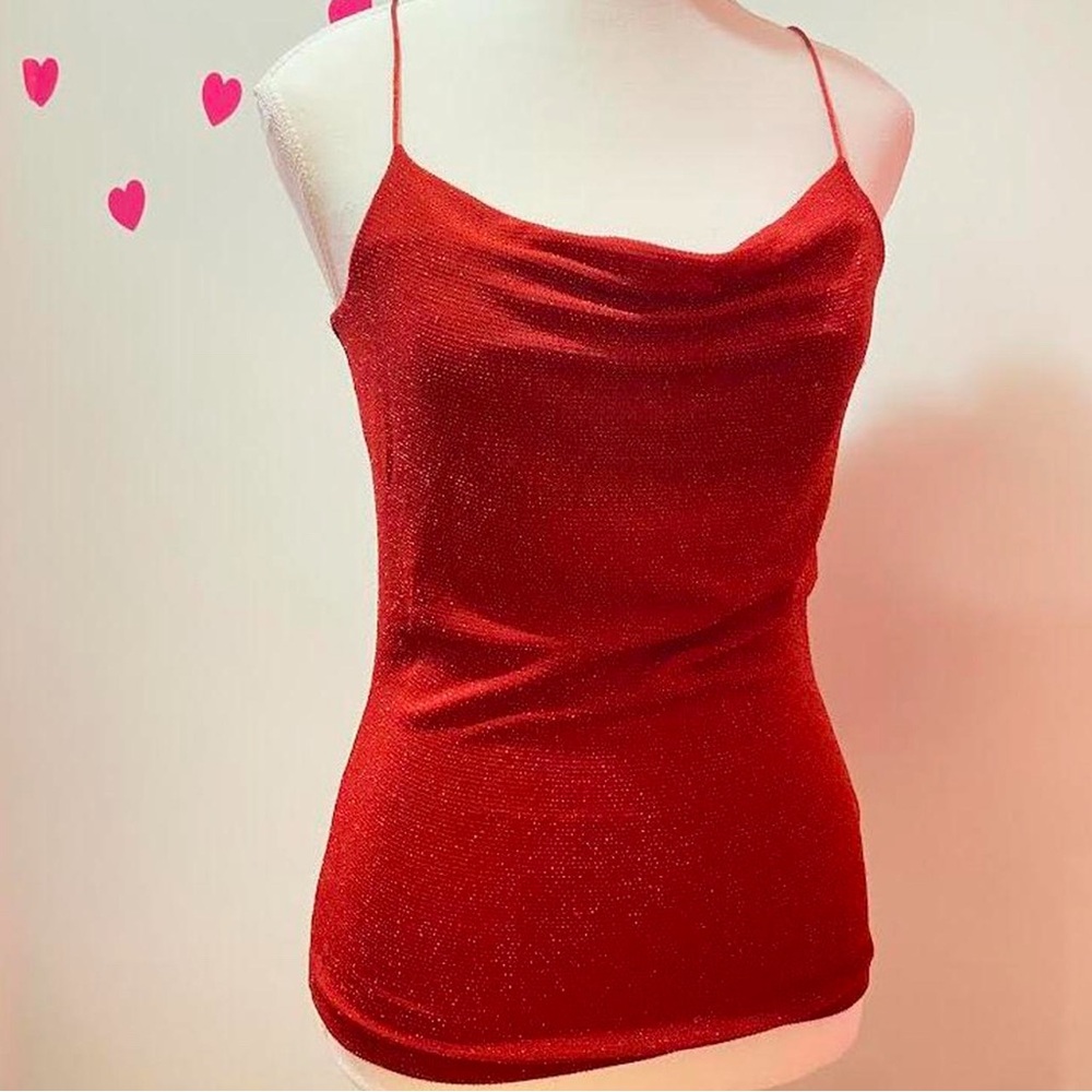 Y2K 00s H&M Red Sparkly Top